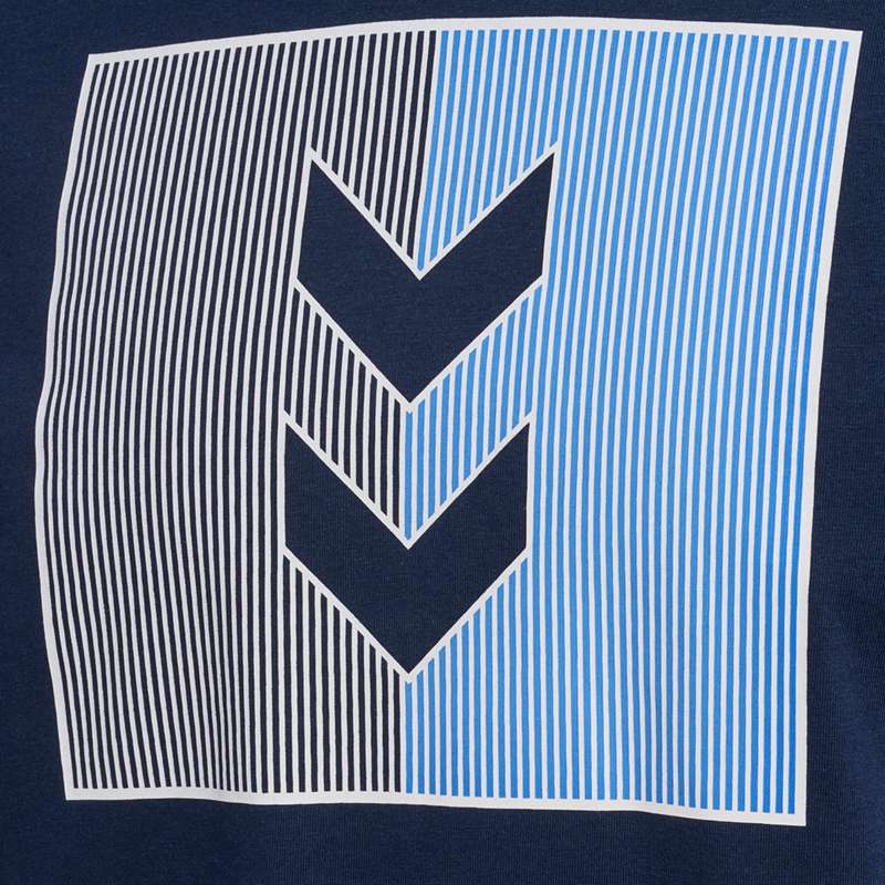 T Shirts Hummel Active Stripe Co S/S Homme Bleu Marine | 939550-575