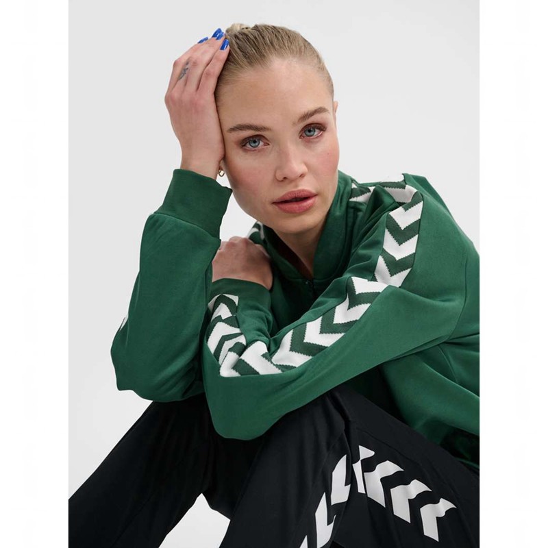 T Shirts Hummel Archive Regular Poly Zip Femme Vert | 796165-087