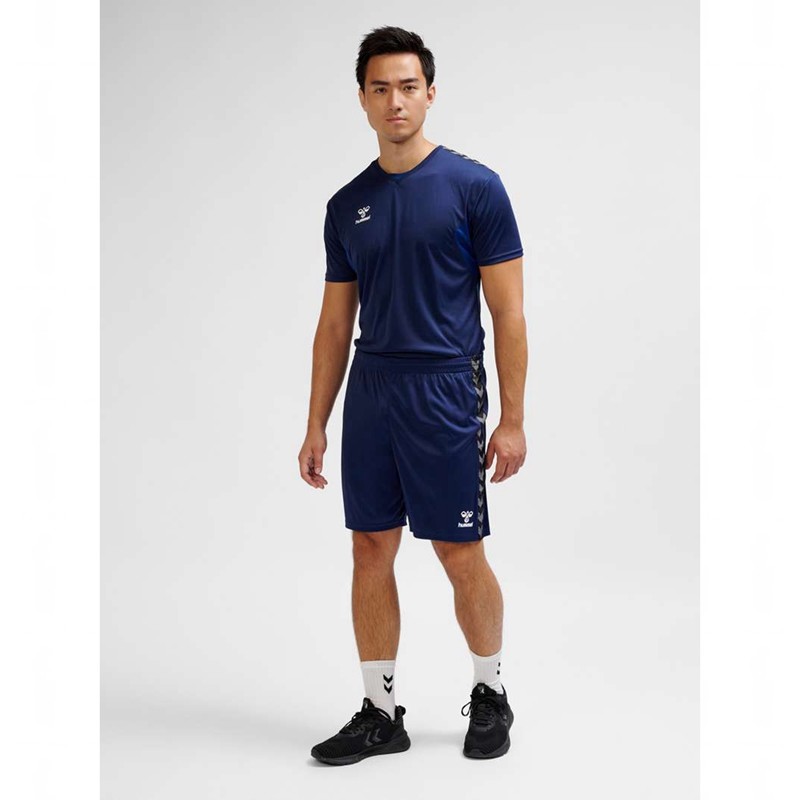 T Shirts Hummel Authentic Pl Homme Bleu Marine | 141744-132