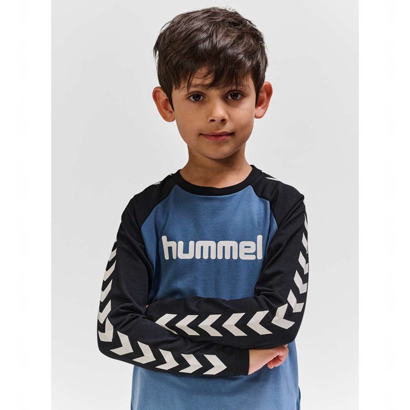 T Shirts Hummel Boys L/S Enfant Bleu | 549593-436