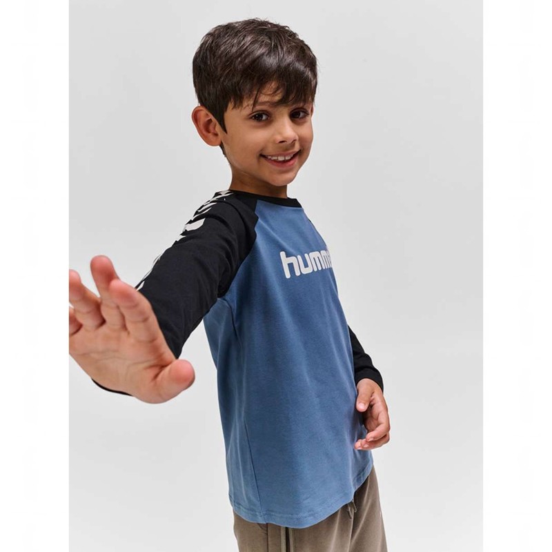 T Shirts Hummel Boys L/S Enfant Bleu | 549593-436