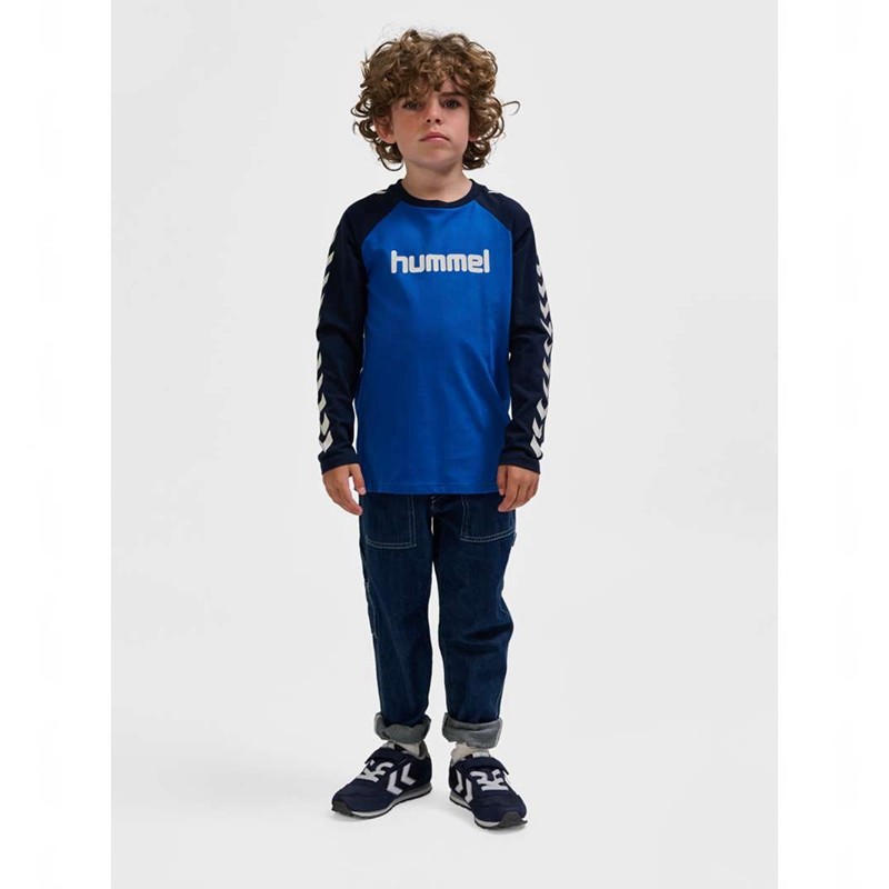 T Shirts Hummel Boys L/S Enfant Bleu | 640163-818