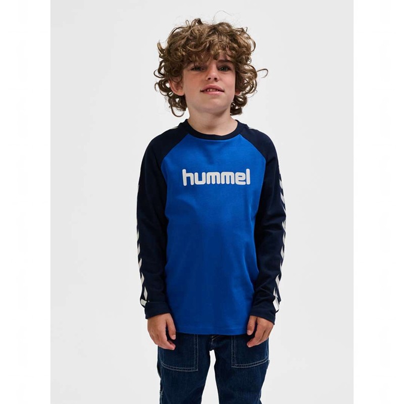 T Shirts Hummel Boys L/S Enfant Bleu | 640163-818