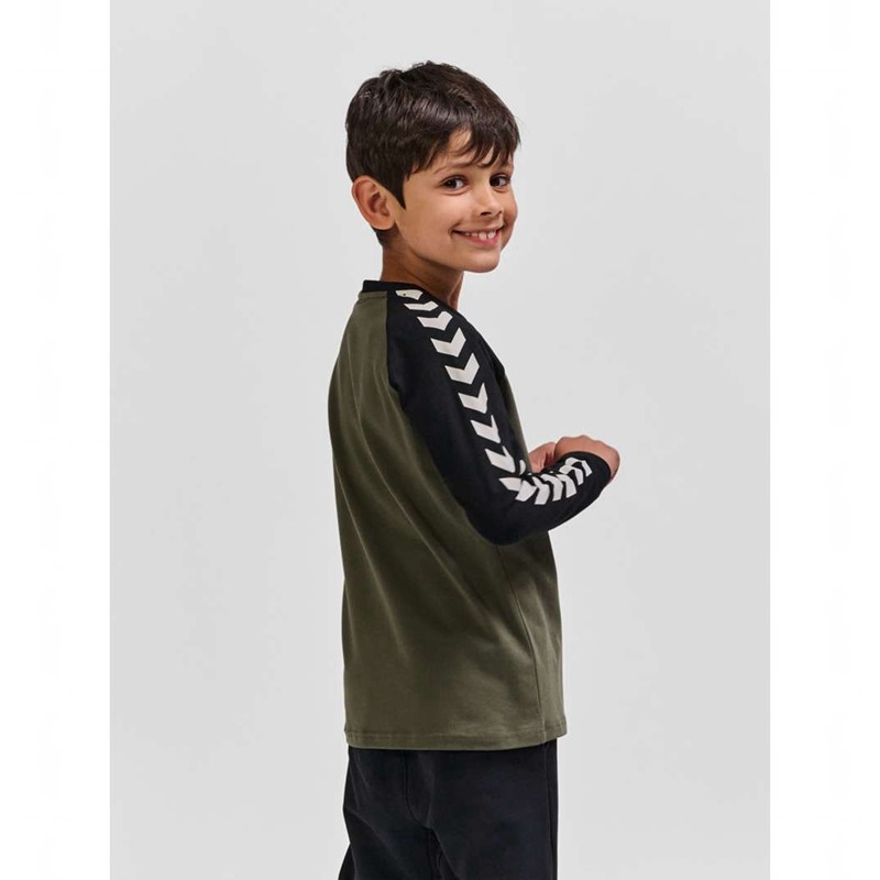 T Shirts Hummel Boys L/S Enfant Vert Olive | 253886-355
