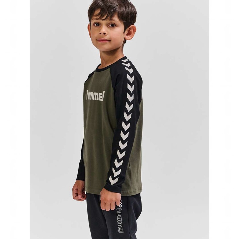 T Shirts Hummel Boys L/S Enfant Vert Olive | 253886-355