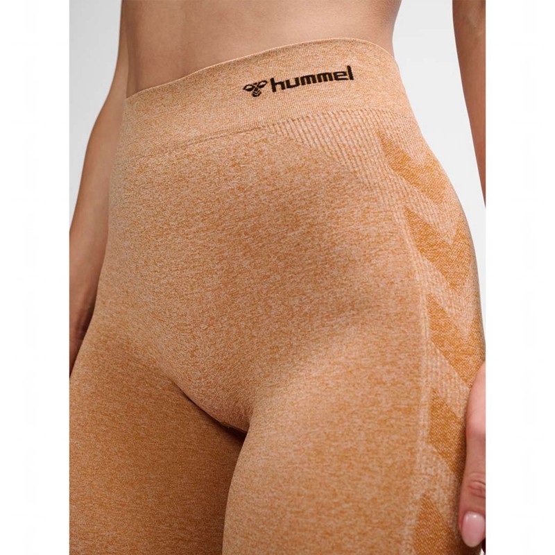 T Shirts Hummel Ci Seamless Mid Waist Femme Marron | 228215-550