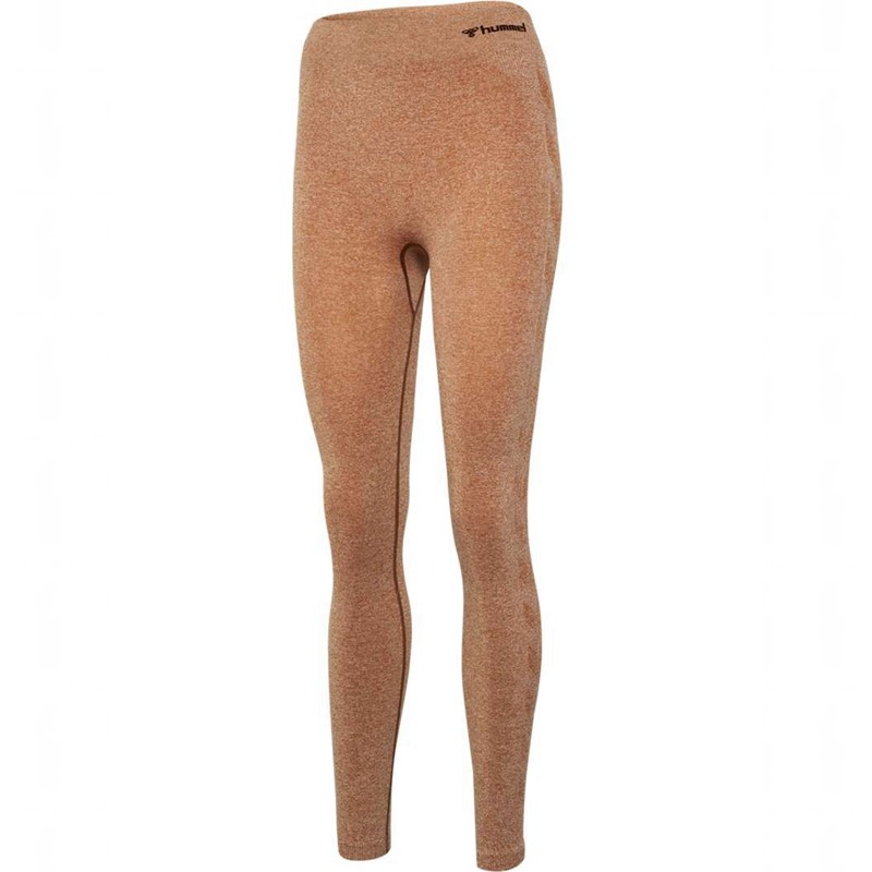 T Shirts Hummel Ci Seamless Mid Waist Femme Marron | 228215-550