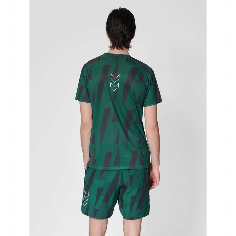 T Shirts Hummel Court Aop Light Weight Homme Vert | 174188-244