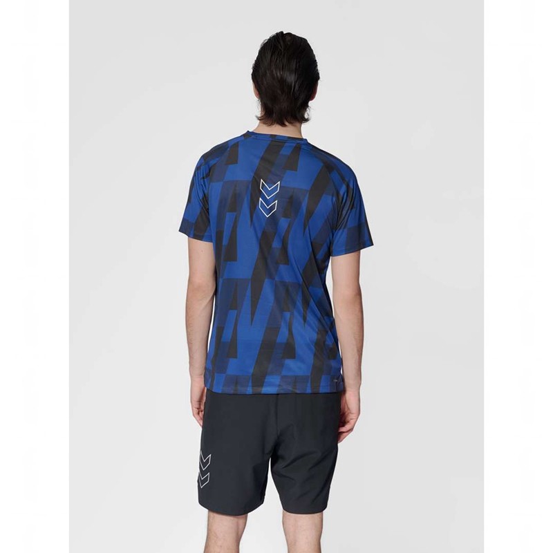 T Shirts Hummel Court Aop Light Weight Homme Bleu | 567874-965