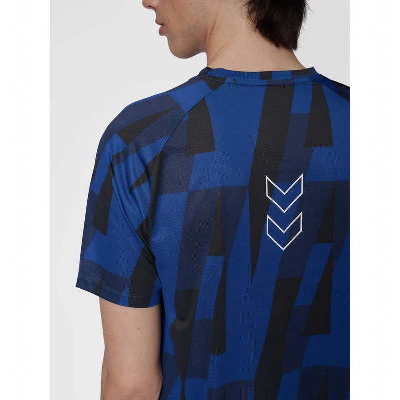 T Shirts Hummel Court Aop Light Weight Homme Bleu | 567874-965