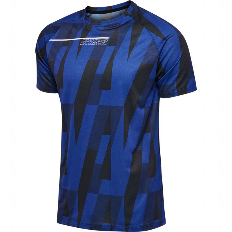 T Shirts Hummel Court Aop Light Weight Homme Bleu | 567874-965