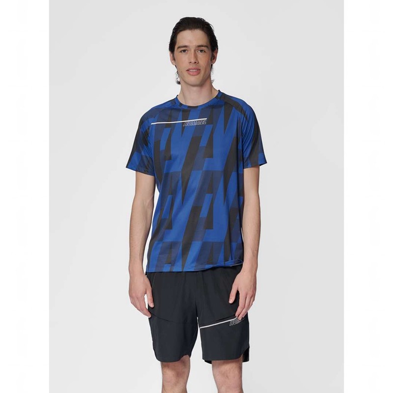 T Shirts Hummel Court Aop Light Weight Homme Bleu | 567874-965