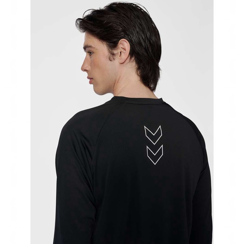 T Shirts Hummel Court Light Weight L/S Homme Noir | 227729-236