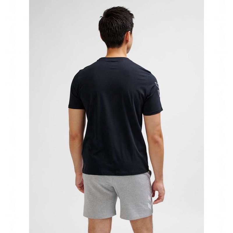 T Shirts Hummel Elemental Chevron Cotton Homme Noir | 152104-089