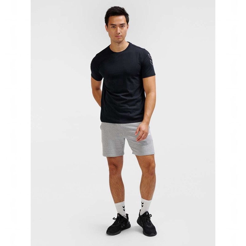 T Shirts Hummel Elemental Chevron Cotton Homme Noir | 152104-089