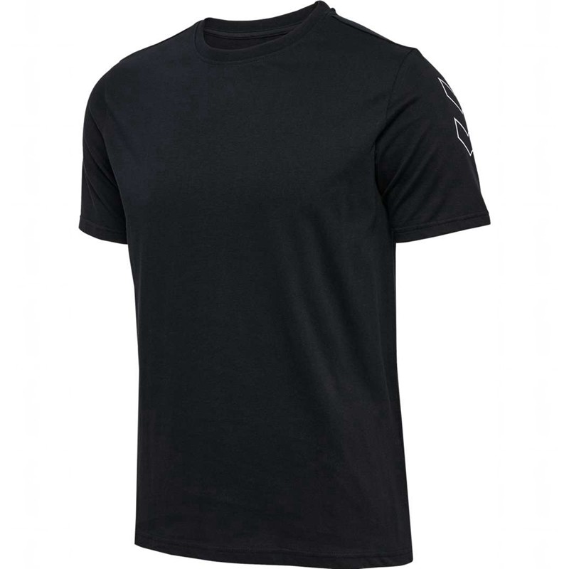 T Shirts Hummel Elemental Chevron Cotton Homme Noir | 152104-089