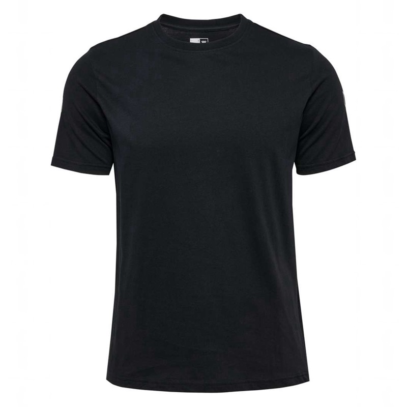 T Shirts Hummel Elemental Chevron Cotton Homme Noir | 152104-089