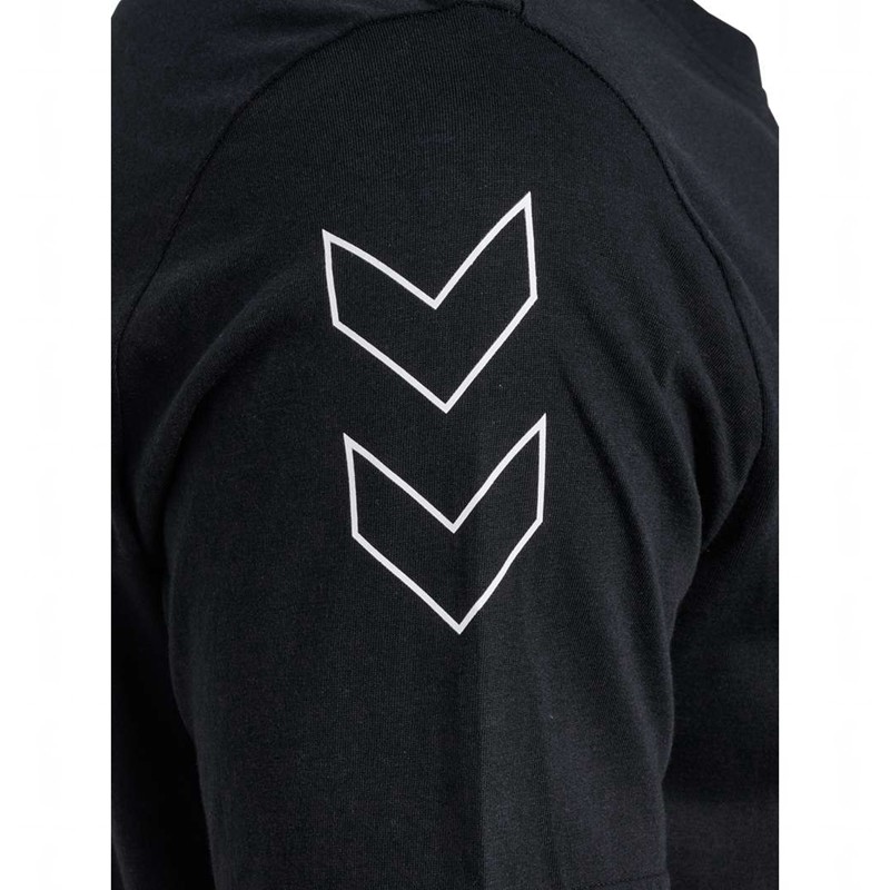 T Shirts Hummel Elemental Chevron Cotton Homme Noir | 152104-089