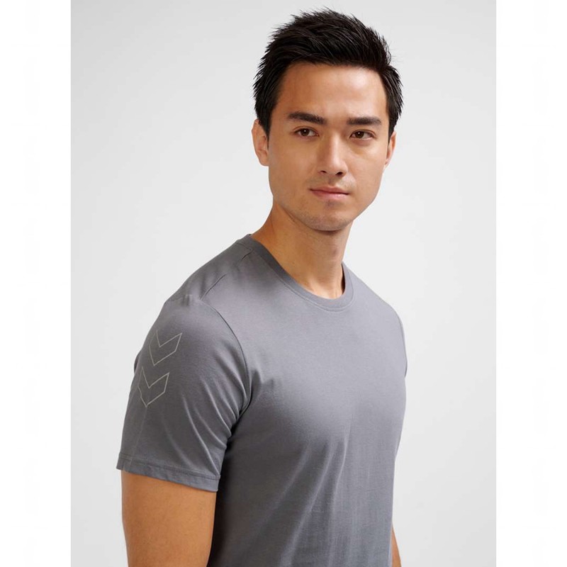 T Shirts Hummel Elemental Chevron Cotton Homme Grise | 492064-314