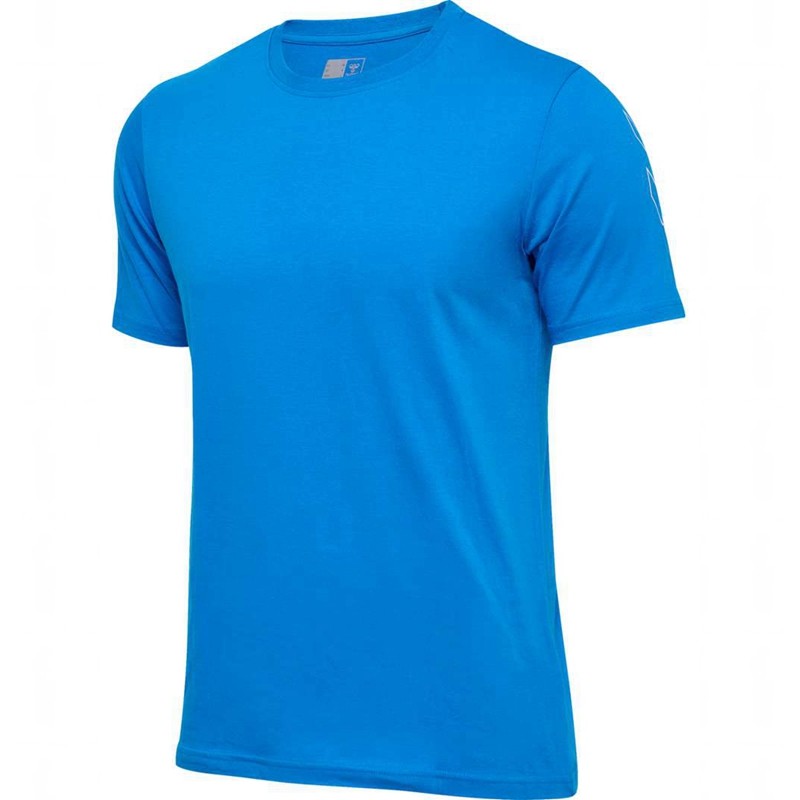 T Shirts Hummel Elemental Chevron Cotton Homme Bleu | 843316-365