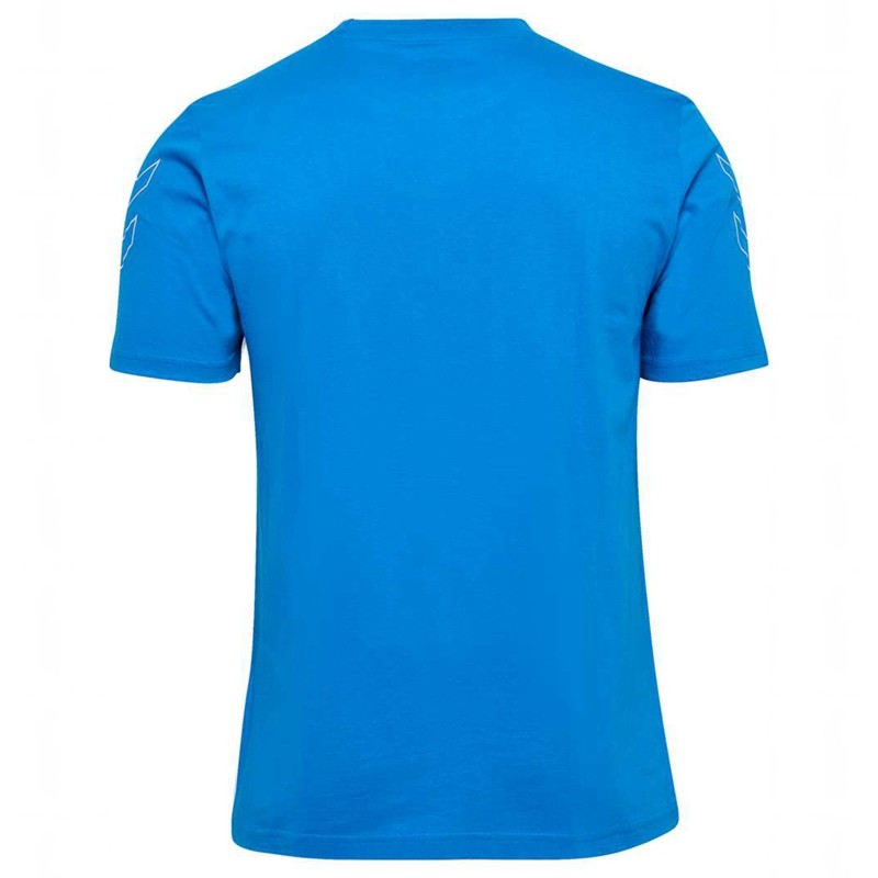 T Shirts Hummel Elemental Chevron Cotton Homme Bleu | 843316-365