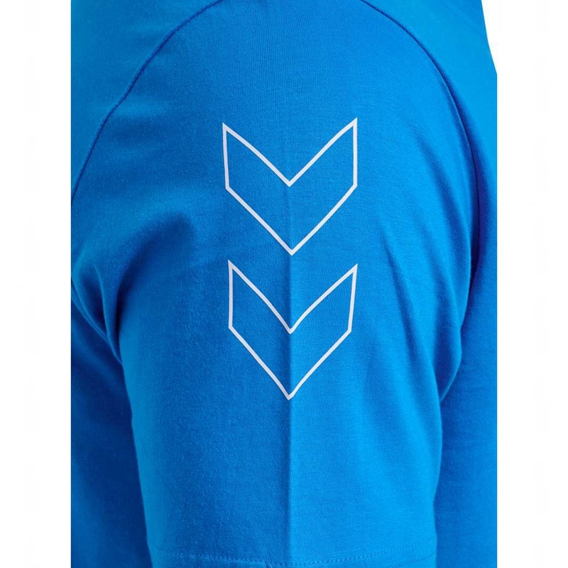 T Shirts Hummel Elemental Chevron Cotton Homme Bleu | 843316-365