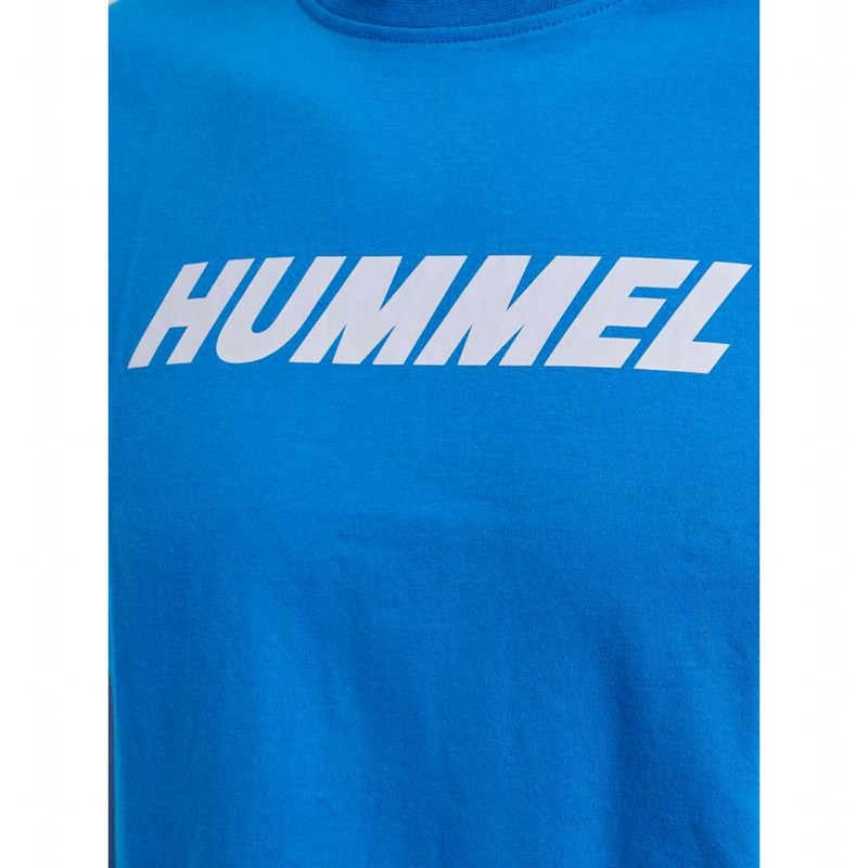 T Shirts Hummel Elemental Logo Cotton Homme Bleu | 598762-342