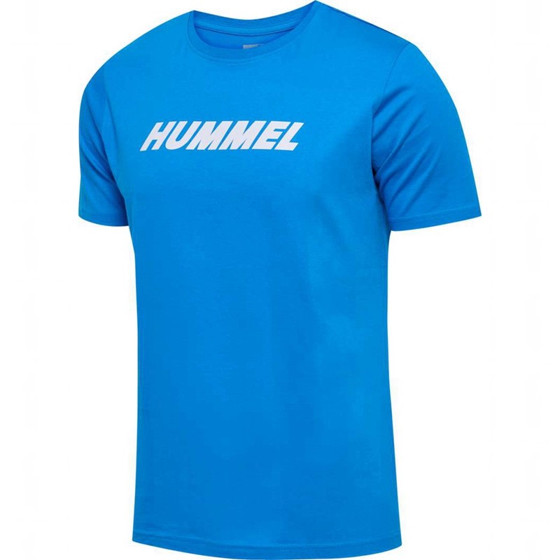 T Shirts Hummel Elemental Logo Cotton Homme Bleu | 598762-342