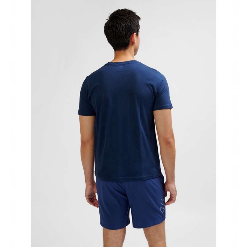 T Shirts Hummel Elemental Logo Cotton Homme Bleu Marine | 570910-207
