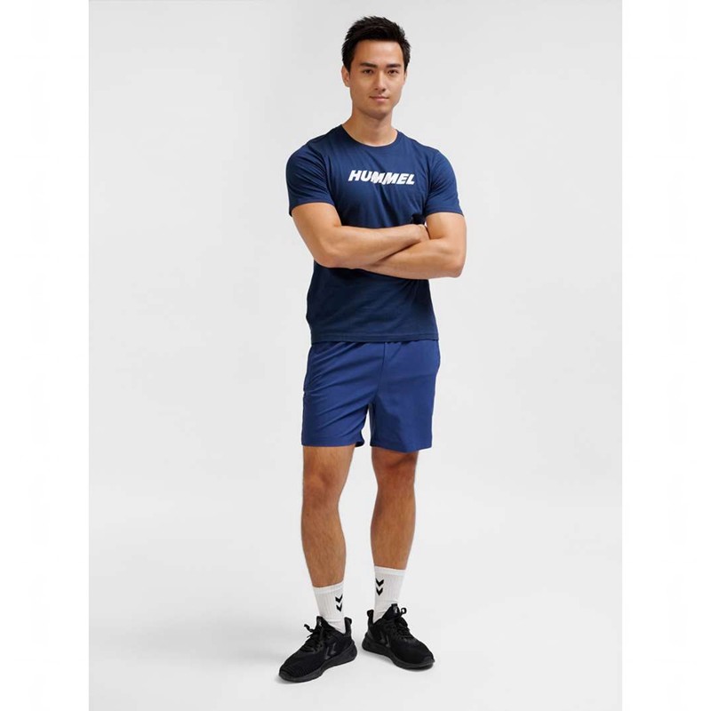 T Shirts Hummel Elemental Logo Cotton Homme Bleu Marine | 570910-207