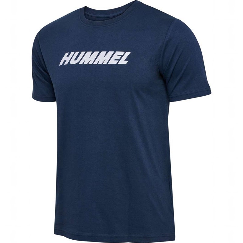 T Shirts Hummel Elemental Logo Cotton Homme Bleu Marine | 570910-207