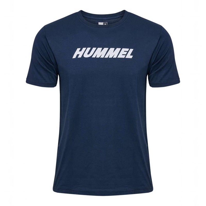 T Shirts Hummel Elemental Logo Cotton Homme Bleu Marine | 570910-207