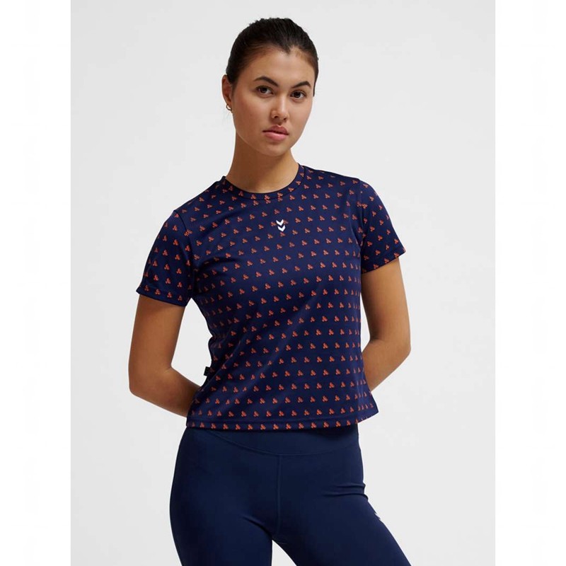 T Shirts Hummel Fast Workout W S/S Femme Bleu Marine | 479054-555