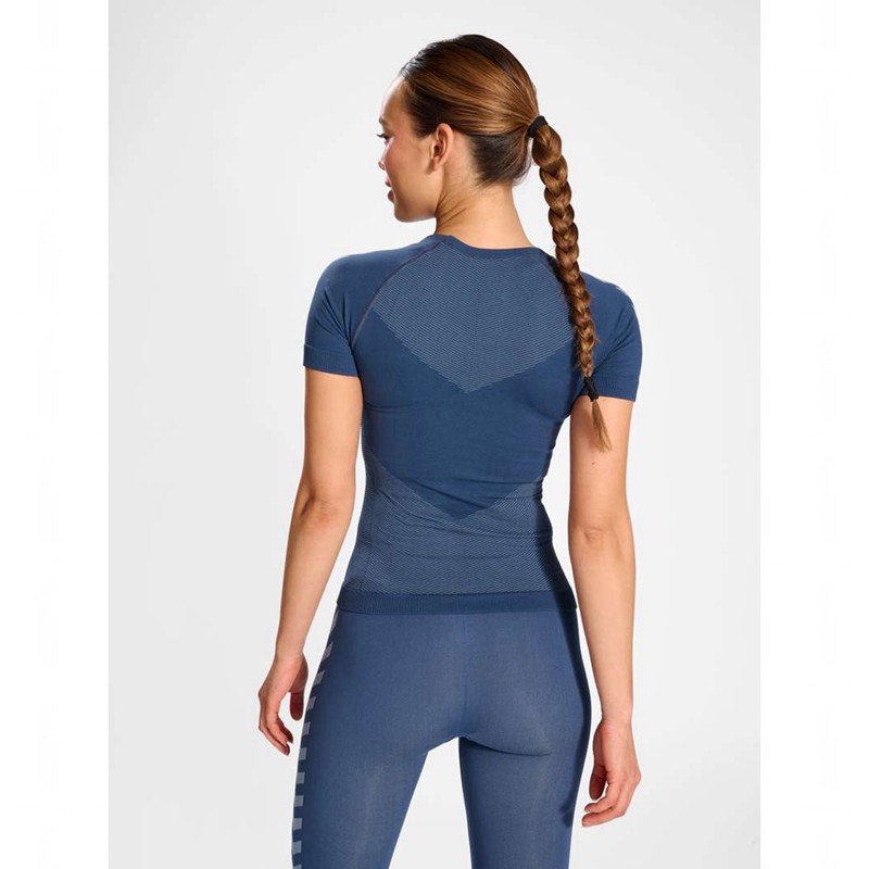 T Shirts Hummel First Seamless Jersey S/S W Femme bljue | 132574-066