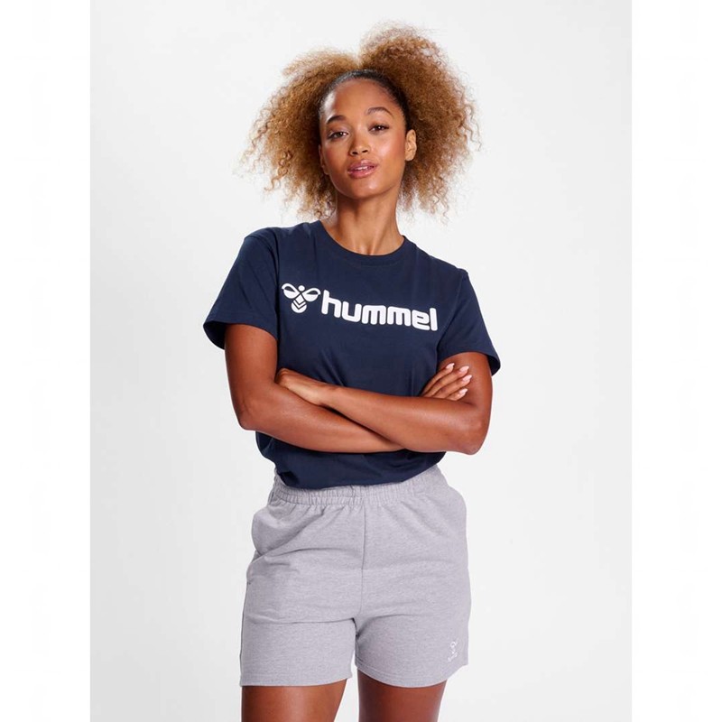 T Shirts Hummel Go 2.0 Logo S/S Femme Bleu Marine | 228877-887
