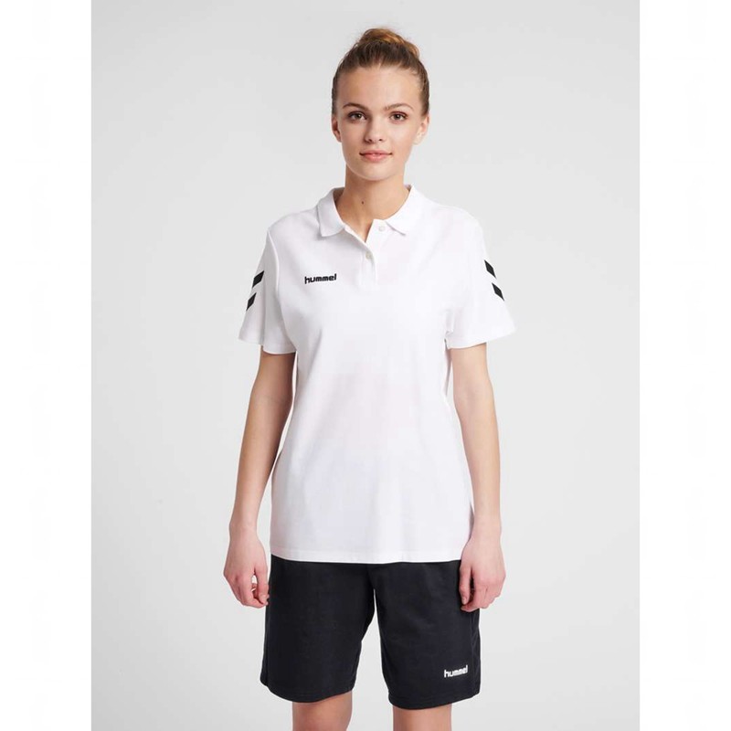 T Shirts Hummel Go Cotton Polo Femme Blanche | 302470-943