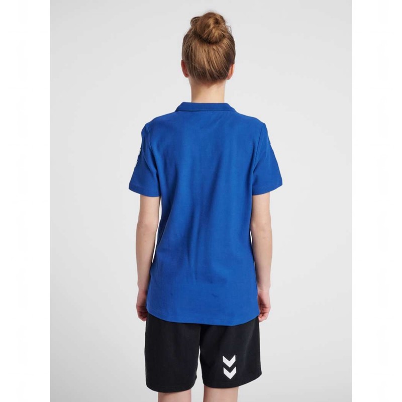 T Shirts Hummel Go Cotton Polo Femme Bleu | 954744-326