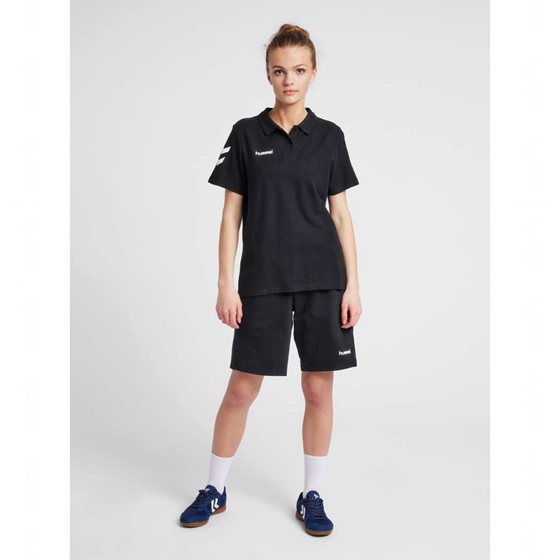 T Shirts Hummel Go Cotton Polo Femme Noir | 703226-416