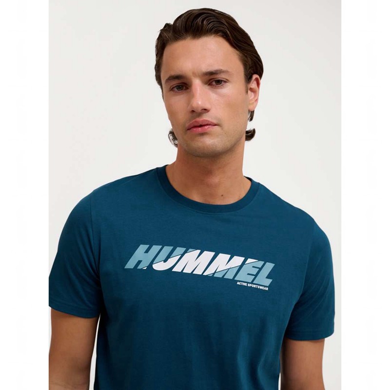 T Shirts Hummel Graphic Bold Logo Homme Bleu Marine | 346020-841