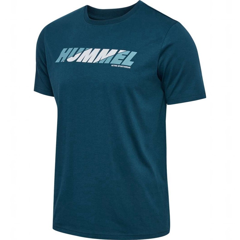 T Shirts Hummel Graphic Bold Logo Homme Bleu Marine | 346020-841