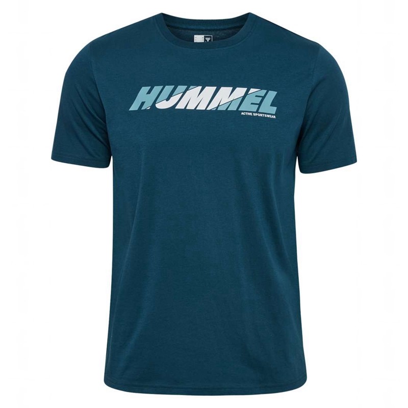T Shirts Hummel Graphic Bold Logo Homme Bleu Marine | 346020-841