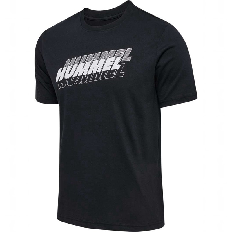 T Shirts Hummel Graphic Triple Logo Cotton Homme Noir | 135989-960