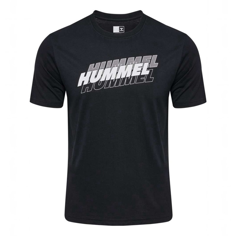 T Shirts Hummel Graphic Triple Logo Cotton Homme Noir | 135989-960