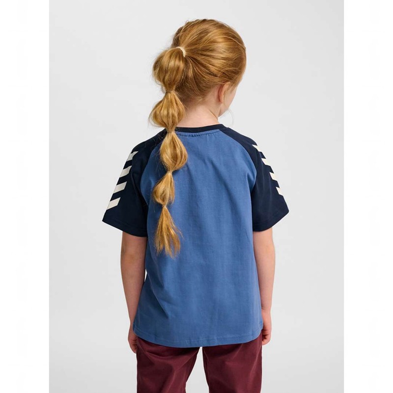T Shirts Hummel Jr Logo S/S Enfant Bleu | 389133-191