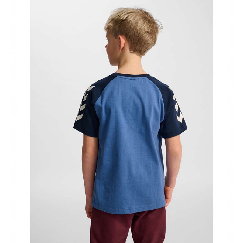 T Shirts Hummel Jr Logo S/S Enfant Bleu | 389133-191