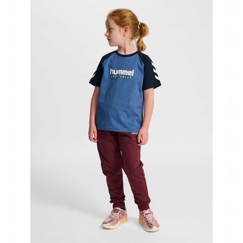 T Shirts Hummel Jr Logo S/S Enfant Bleu | 389133-191