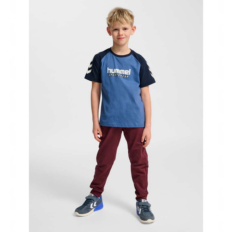 T Shirts Hummel Jr Logo S/S Enfant Bleu | 389133-191