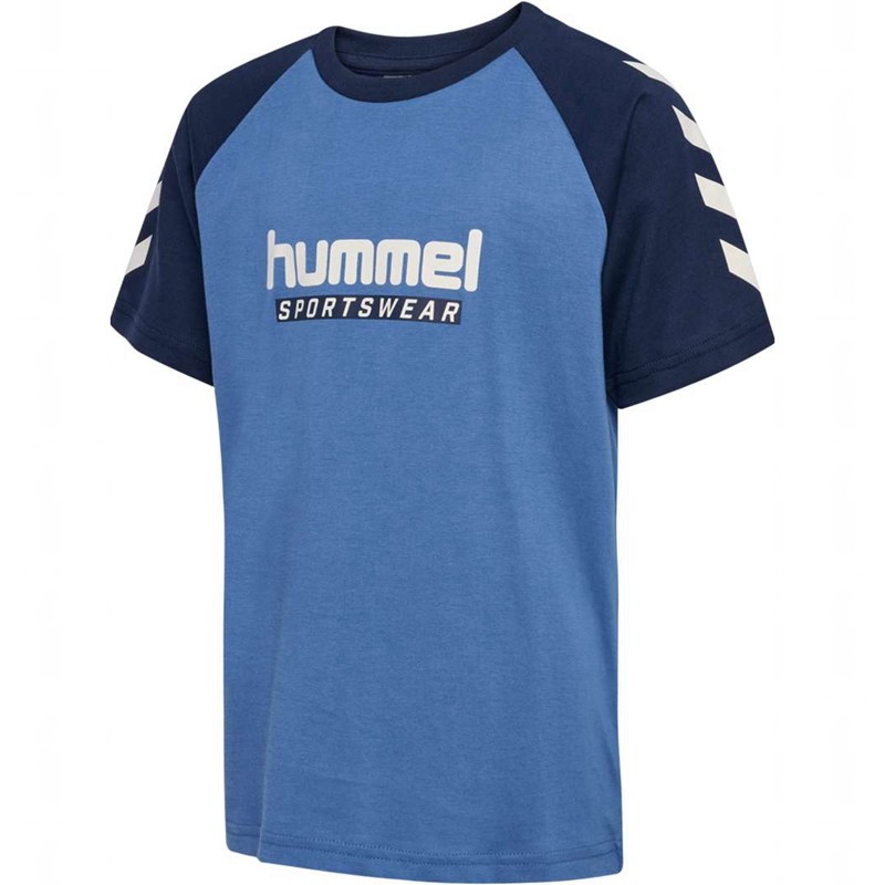 T Shirts Hummel Jr Logo S/S Enfant Bleu | 389133-191