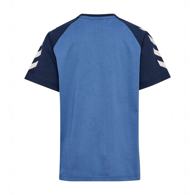 T Shirts Hummel Jr Logo S/S Enfant Bleu | 389133-191