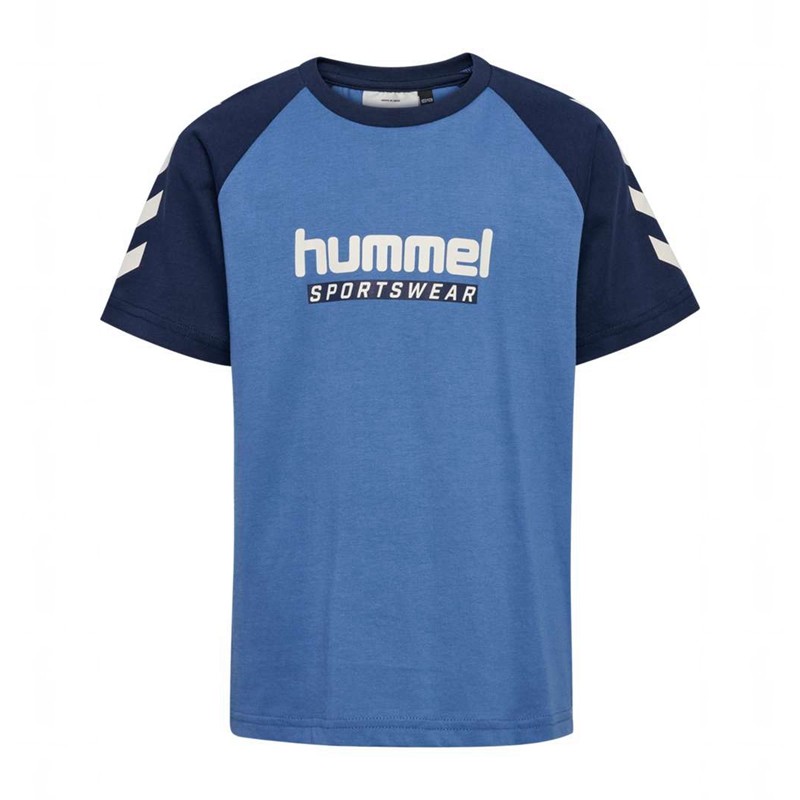 T Shirts Hummel Jr Logo S/S Enfant Bleu | 389133-191